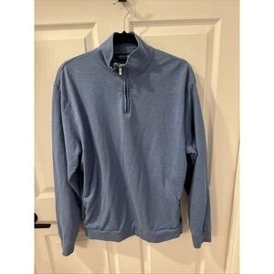 Polo Golf Ralph‎ Lauren Sweatshirt Mens Medium Blue Pullover 1/4 Zip  Pockets